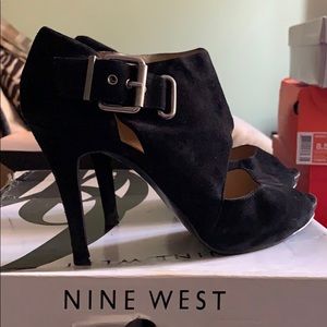 Nine West Black Suede Heels - USED